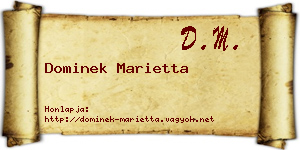 Dominek Marietta névjegykártya